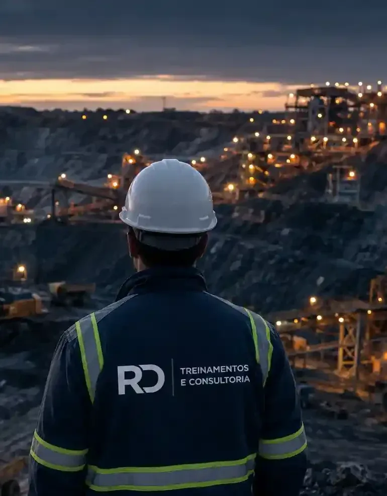 Profissional da RD em operação de mineração